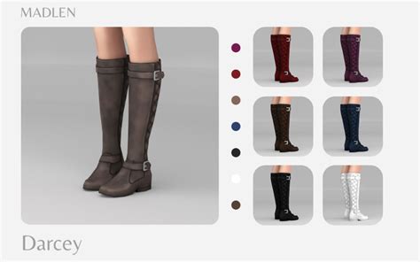 Madlen — Madlen Darcey Boots Knee High Flat Suede Boots Sims 4