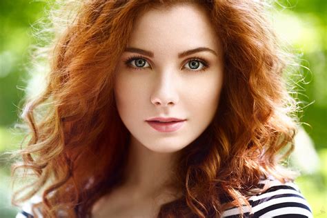 Beautiful Red Haired Girl With Green Eyes Wallpapers And