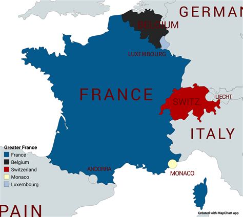 Greater France (France, Belgium, Switzerland, Monaco and ...