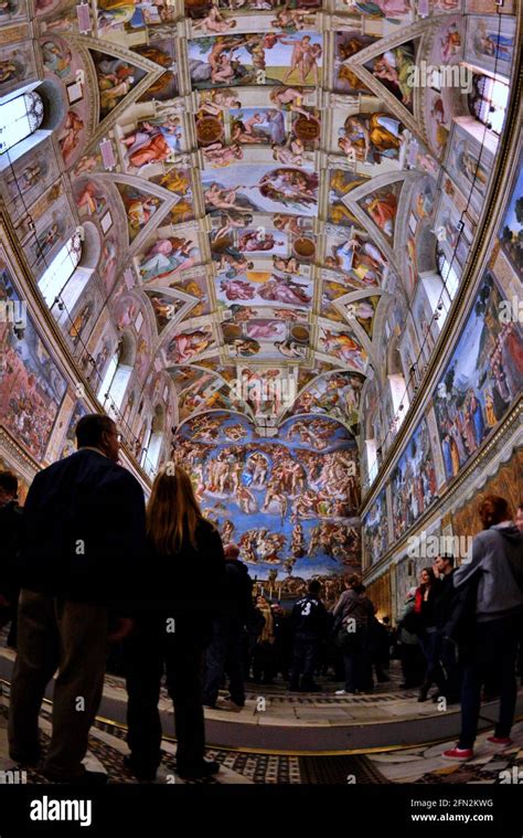 Interiors Of The Sistine Chapel Ceiling At Art Gallery Of The Vatican