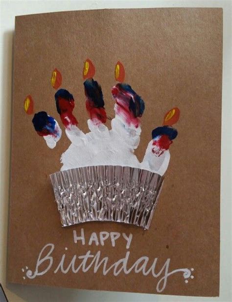 Does your little ones father love chocolates? Handprint birthday card. | Crafts | Dad birthday card ...