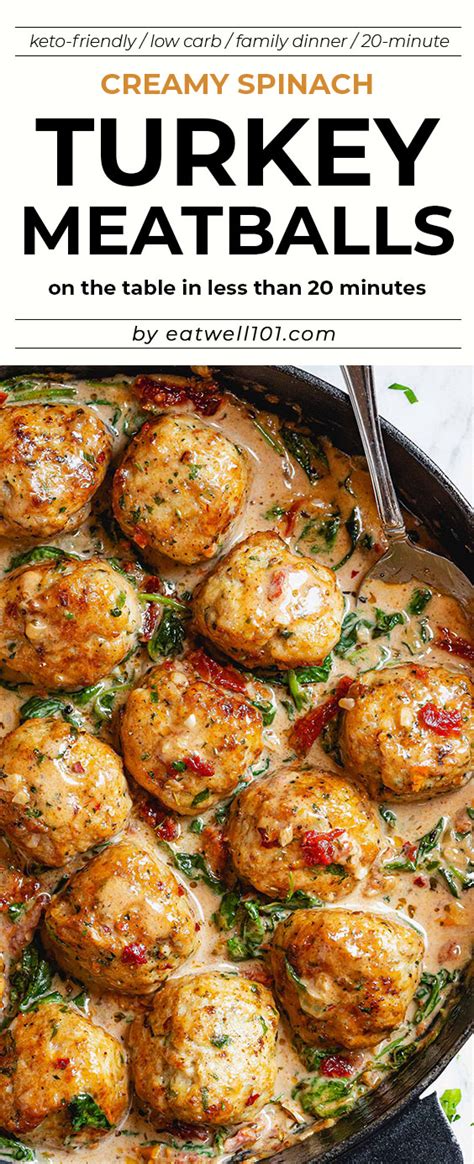 Creamy Spinach Turkey Meatballs Recipe Turkey Meatballs Recipe