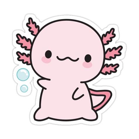 Cute Axolotl Sticker In 2021 Axolotl Stickers Axolotl Cute Axolotl Images