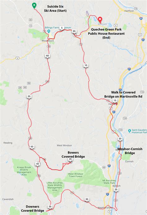 Map Of Covered Bridges In Vermont World Map