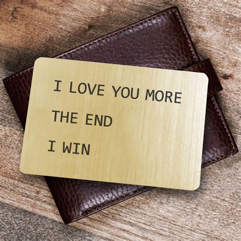 Novelty Wallet Insert Card For Men Engraved I Love You T Etsy