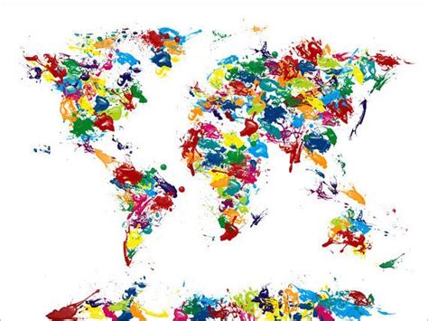 Abstract Painting Map Of The World Map Art Print 225 Etsy Map