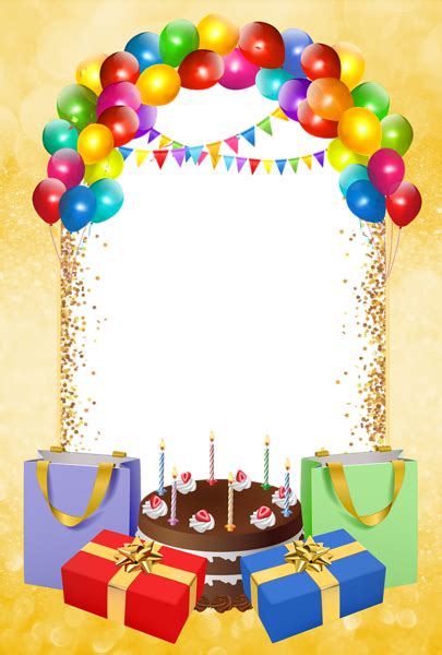 Birthday Transparent PNG Frame | Birthday photo frame, Happy birthday frame, Happy birthday candles