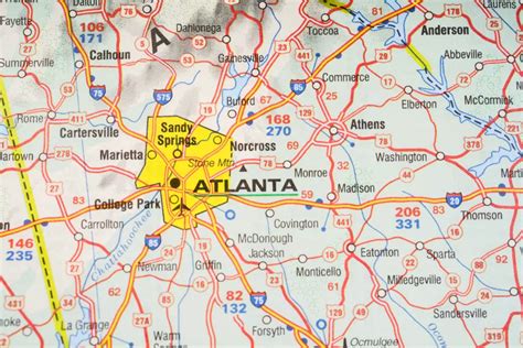Map Of Atlanta And Surrounding Areas In 2021 Georgia Map Atlanta