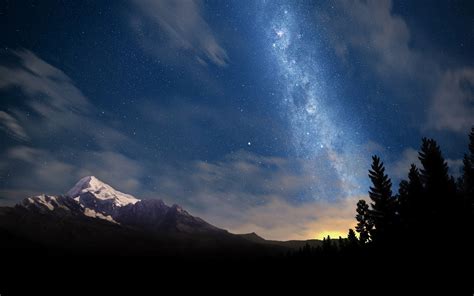Desert Nature Rocks Milky Way Starry Night Mountains Landscape