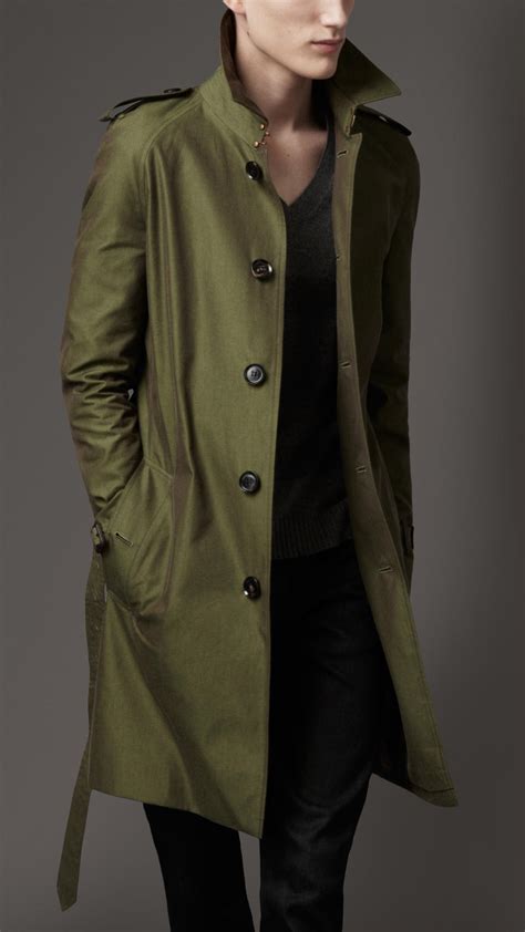 Burberry Classic Cotton Trench Coat In Green For Men Lyst