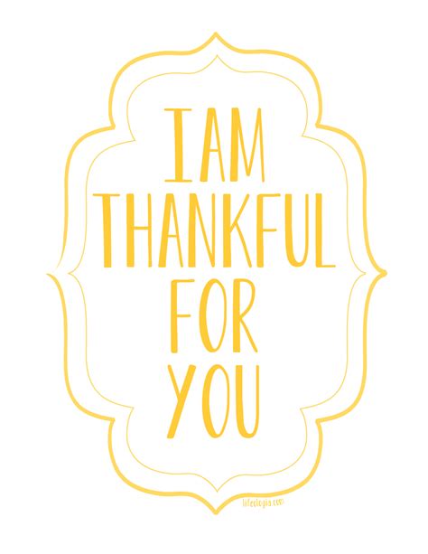 I Am Thankful For You Free Printable Posters