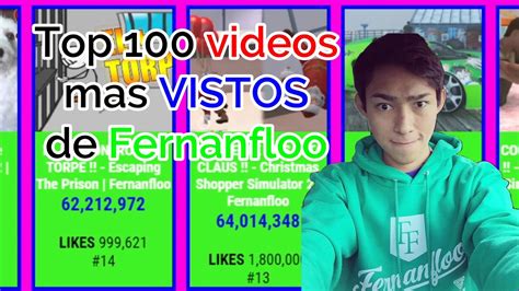 Top 100 Videos Mas Vistos De Fernanfloo En La Actualidad Youtube