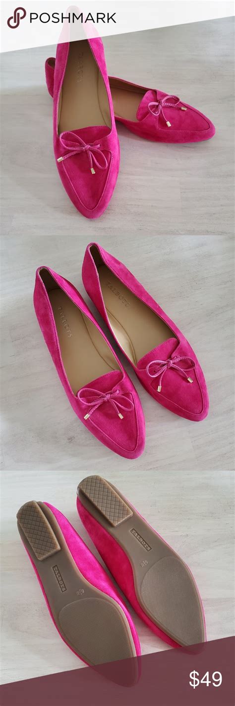Nwot Talbots Hot Pink Suede Flats Suede Flats Pink Suede Moccasins
