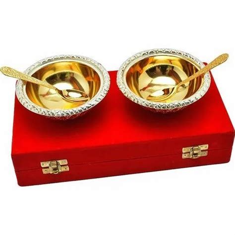 Round Silvergolden Silver Gold Plated Bowl T Set Rs 100piece Id