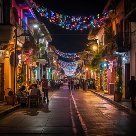 Premium Ai Image Festive Colombian Christmas Traditions And Celebrations With Vibrant Lights