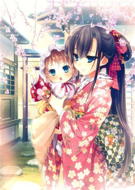 Original Anime Girl Kimono Cute Beautiful Dress Long Hair Baby Wallpaper 2483x3500 818946