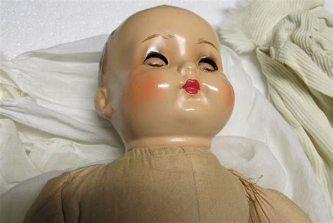 Vintageantique Effanbee Flirty Eyes 17” Baby Doll Composition And Cloth