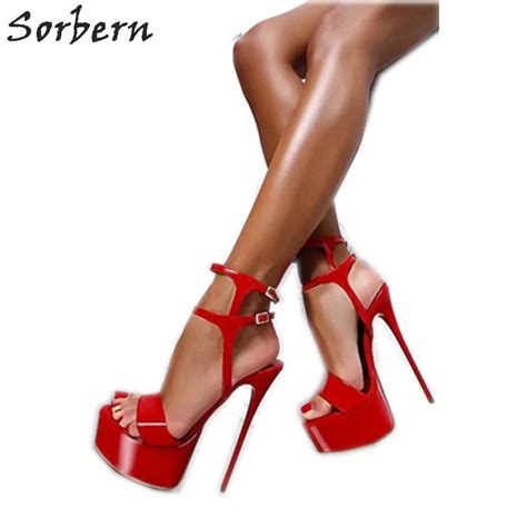 buy sorbern sexy stiletto sandals extrem high heels summer shoes women size 44