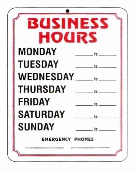 10 Best Free Printable Business Hours Sign Template Printablee Com