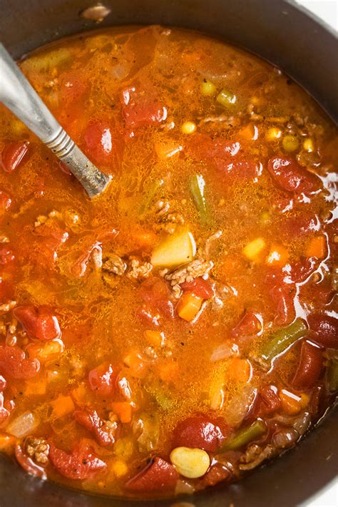 Place the pot under low heat for 3 hours and make sure that the pot is left uncovered. Vegetable Beef Soup (One Pot) | One Pot Recipes