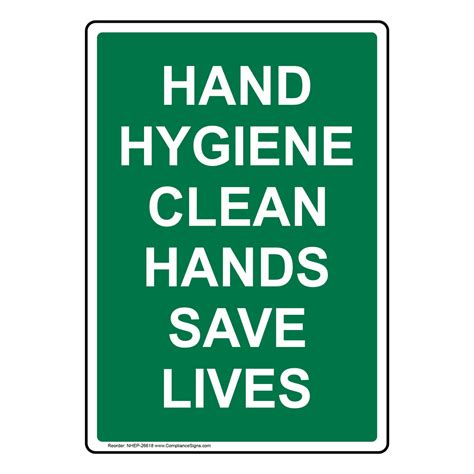 Vertical Sign Wash Hands Hand Hygiene Clean Hands Save Lives