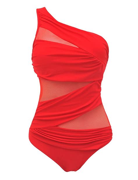 1 Piece Red Bathing Suit Ibikinicyou