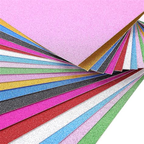 Buy Glitter Cardstock Paper 20 Sheets 10 Color Sparkly Shinny Craft