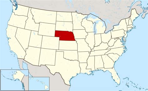 Large Location Map Of Nebraska State Nebraska State Usa Maps Of