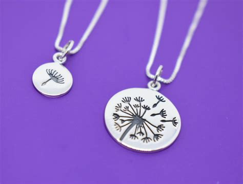 See more ideas about mother daughter jewelry, mother daughter necklace, daughter necklace. Mother Daughter Necklace Set Dandelion Mother Daughter