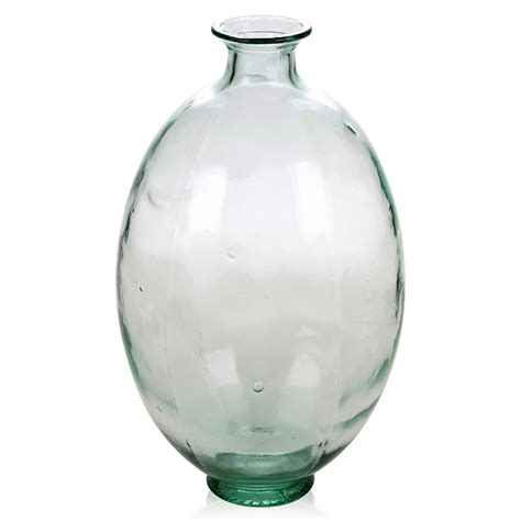 12 Liter Glass Vase Curved Oval Recycled Tall Decorative Flower Holder Occasion Ebay