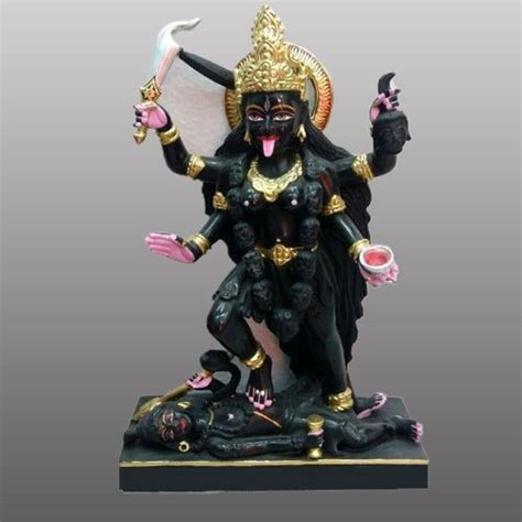Painted Hindu Goddess Maa Kali Devi Black Marble Statue For Worship Size 1 Ft At Rs 10000 In