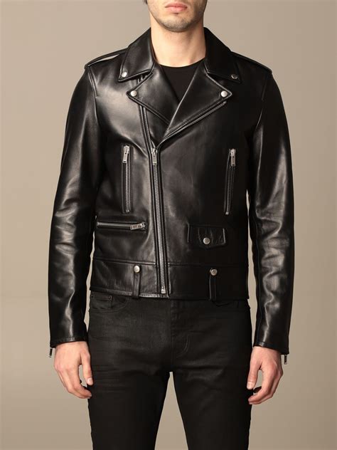Saint Laurent Full Zip Leather Jacket Black Saint Laurent Jacket