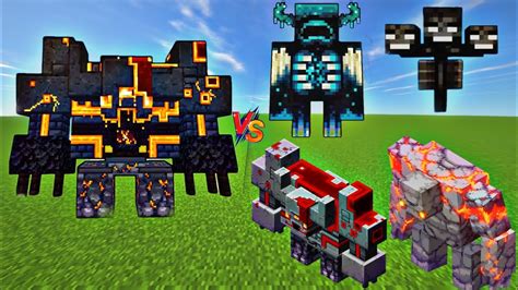 Netherite Monstrosity Vs Minecraft Bosses Warden And Wither And Redstone