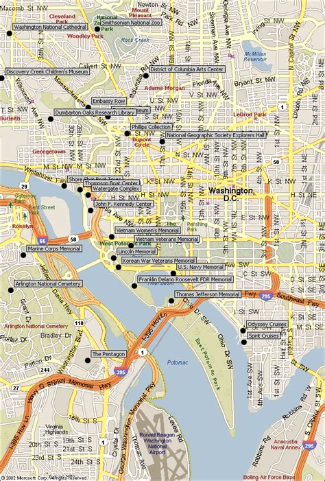 Washington Dc Attractions Map Our Attractions Map Includes Many Of