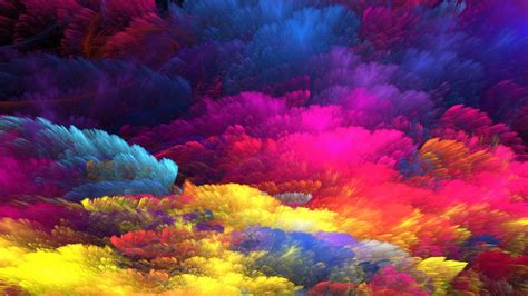 Blue Pink Yellow Color Powder Splash Hd Abstract Wallpapers Hd