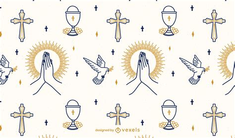 Christian Communion Religious Pattern Design Vector Download
