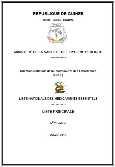 liste nationale des medicaments essentiels guinée interfacelonny