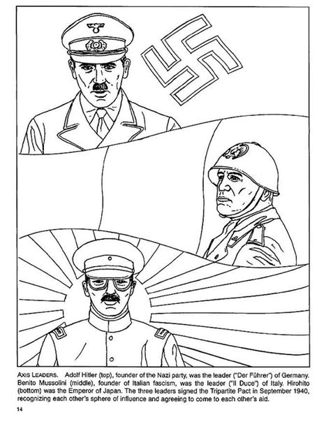 Funny Adolf Hitler Cartoon Sketch Coloring Page