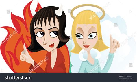 The Devil And Angel On Your Shoulder Stock Vector Illustration 21814474