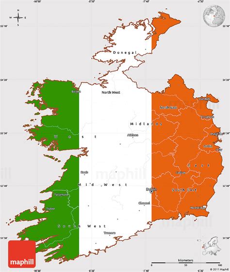 Flag Simple Map Of Ireland