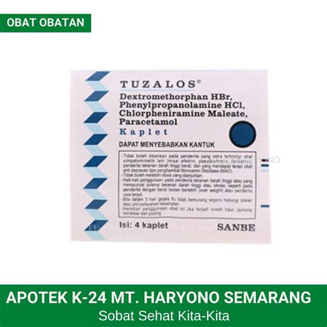 Jual Tuzalos Strip Isi 4 Tablet Obat Demam Batuk Flu Pilek Shopee