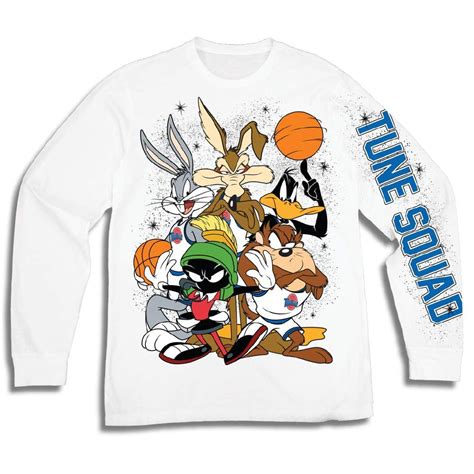 Space Jam Mens Group Shirt Tune Squad And Monstars Long Sleeve Tee