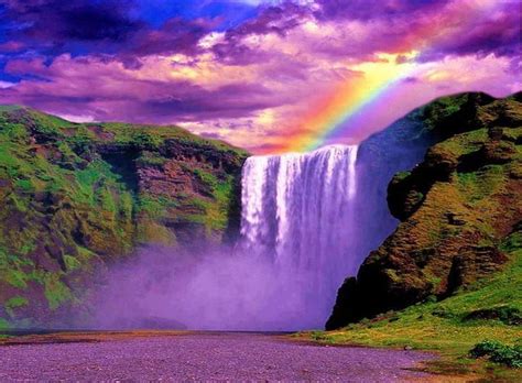 X Px P Free Download Beautiful Waterfall Colorful Bonito Rainbow Sky