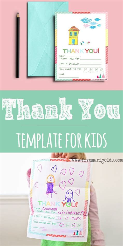 Christmas Thank You Note Template For Kids Five Marigolds
