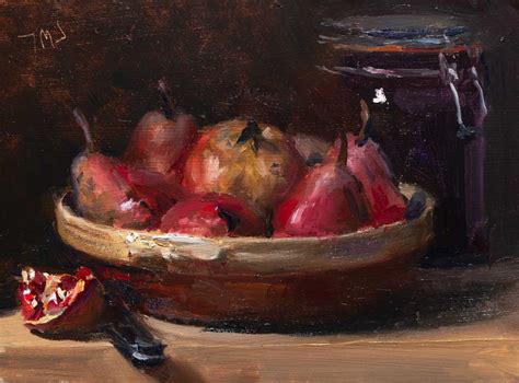 Daily Paintings Still Life With Pears And Pomegranates Postcard