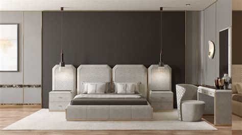 Modern Designer Double Bed With Headboard Orion By Ekaterina Elizarova