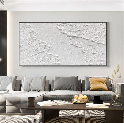 Abstract Painting Acrylic White Painting Abstract Wall Art Canvas