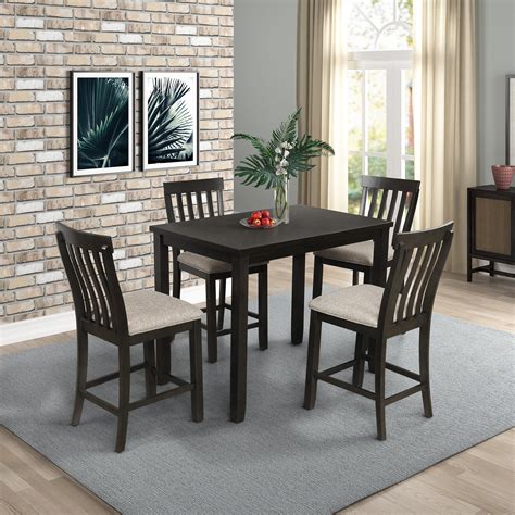 Enyopro Dining Table Set With 4 Chairs 5 Piece Wooden Kitchen Table