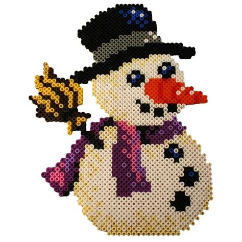 Bonhomme de neige en perles à repasser HAMA special Noel - Idées