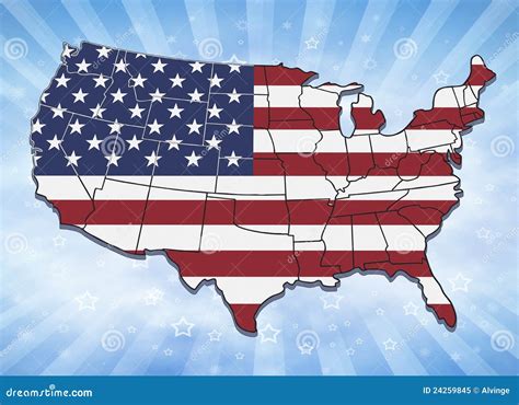Usa Map With State Borders Royalty Free Stock Photo Image 24259845